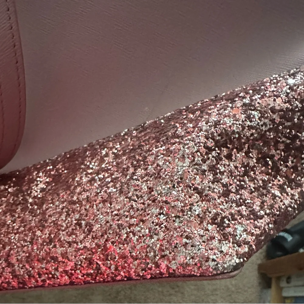 kate spade mauve tote with rose glitter base - Picture 4 of 10